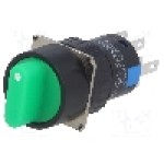 Comutator rotativ, 3 pozitii, ONPOW - LAS1-AY-22X/31/G/24V