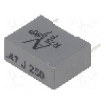 Condensator cu polipropilena, 470nF, 160V AC, 250V DC - R75II3470AA40J Condensator cu polipropilena, 470nF, 160V AC, 250V DC - R75II3470AA40J