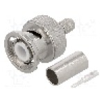 Conector BNC, 50Ω, tata, argintat, UNICON, 301-115-001, T216634 Conector BNC, 50Ω, tata, argintat, UNICON, 301-115-001, T216634