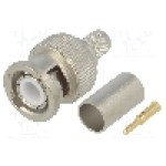 Conector BNC, 50Ω, tata, aurit, TELEGÄRTNER - J01000A0049 Conector BNC, 50Ω, tata, aurit, TELEGÄRTNER - J01000A0049