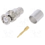 Conector BNC, 50Ω, tata, aurit, TELEGÄRTNER - J01000A0063 Conector BNC, 50Ω, tata, aurit, TELEGÄRTNER - J01000A0063