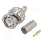 Conector BNC, 50Ω, tata, aurit, TELEGÄRTNER - J01000A1256 Conector BNC, 50Ω, tata, aurit, TELEGÄRTNER - J01000A1256