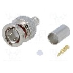 Conector BNC, 75Ω, tata, aurit, AMPHENOL - B1121A1-ND3G-3-75 Conector BNC, 75Ω, tata, aurit, AMPHENOL - B1121A1-ND3G-3-75