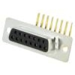 Conector D-Sub. 15, mama, 15, MH CONNECTORS - MHDD15F-T-B-MRBM