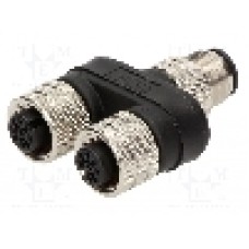 Adaptor in T M12 tata, 4 pini, MOLEX - 120068-5105 Adaptor in T M12 tata, 4 pini, MOLEX - 120068-5105