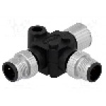 Adaptor in T M12 tata x2, 4 pini, AMPHENOL - SS-040404-MFM-TS001