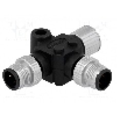 Adaptor in T M12 tata x2, 4 pini, AMPHENOL - SS-040404-MFM-TS001