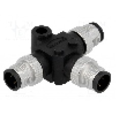 Adaptor in T M12 tata x3, 4 pini, AMPHENOL - SS-040404-MMM-TS001