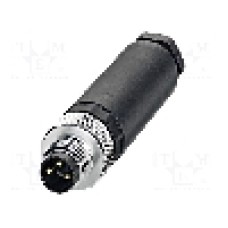 Conector M8, 3 pini, clasa etanseitate {{Clasa etanşeitate}}, PHOENIX CONTACT - SACC-M 8MS-3CON-M-SW 1501252