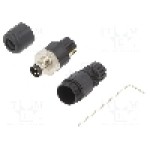 Conector M8, 3 pini, clasa etanseitate IP65, DEGSON ELECTRONICS - PB-M8A-03P-MM-SL7001-00A(H)