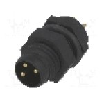 Conector M8, 3 pini, clasa etanseitate IP67, AMPHENOL - 8P-03PMMP-SF7001