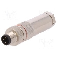 Conector M8, 3 pini, clasa etanseitate IP67, BULGIN - PXMBNI08FIM03ASC