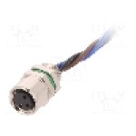 Conector M8, 3 pini, clasa etanseitate IP67, BULGIN - PXMBNI08FPF03AFL001