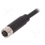 Conector M8, 3 pini, clasa etanseitate IP67, BULGIN - PXPTPU08FBF03ACL010PUR