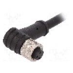 Conector M8, 3 pini, clasa etanseitate IP67, BULGIN - PXPTPU08RAF03ACL010PUR