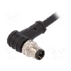 Conector M8, 3 pini, clasa etanseitate IP67, BULGIN - PXPTPU08RAM03ACL010PUR