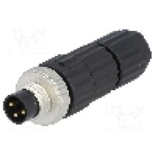 Conector M8, 3 pini, clasa etanseitate IP67, HIRSCHMANN - 933406100 ELST 3008 V