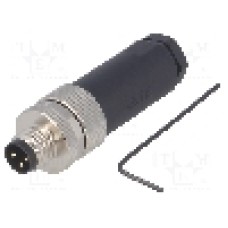 Conector M8, 3 pini, clasa etanseitate IP67, TE Connectivity - T4011008031-000