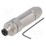 Conector M8, 3 pini, clasa etanseitate IP67, TE Connectivity - T4011019031-000