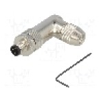 Conector M8, 3 pini, clasa etanseitate IP67, TE Connectivity - T4013019031-000