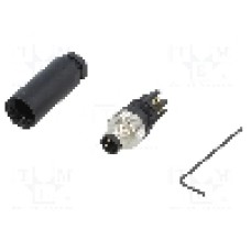 Conector M8, 3 pini, clasa etanseitate IP67, WEIDMÜLLER - 1803860000 SAIS-M8-3P