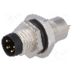 Conector M8, 4 pini, clasa etanseitate IP67, AMPHENOL - 8-04PMMS-SH7001