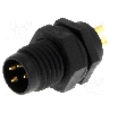 Conector M8, 4 pini, clasa etanseitate IP67, AMPHENOL - LTW8P-04PMMS-SF7001