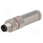 Conector M8, 4 pini, clasa etanseitate IP67, BULGIN - PXMBNI08FIM04ASC