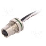 Conector M8, 4 pini, clasa etanseitate IP67, BULGIN - PXMBNI08RPF04AFL001