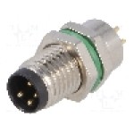 Conector M8, 4 pini, clasa etanseitate IP67, BULGIN - PXMBNI08RPM04APC