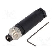 Conector M8, 4 pini, clasa etanseitate IP67, BULGIN - PXPPAM08FIM04AST