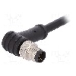 Conector M8, 4 pini, clasa etanseitate IP67, BULGIN - PXPPVC08RAM04ACL010PVC