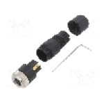 Conector M8, 4 pini, clasa etanseitate IP67, DEGSON ELECTRONICS - PB-M8A-04P-FF-SL7001-00A(H)
