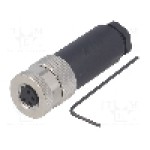 Conector M8, 4 pini, clasa etanseitate IP67, TE Connectivity - T4010008041-000