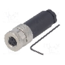 Conector M8, 4 pini, clasa etanseitate IP67, TE Connectivity - T4010008041-000