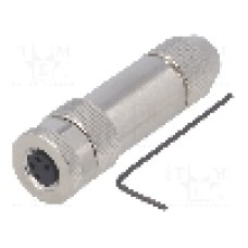 Conector M8, 4 pini, clasa etanseitate IP67, TE Connectivity - T4010019041-000
