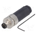 Conector M8, 4 pini, clasa etanseitate IP67, TE Connectivity - T4011008041-000