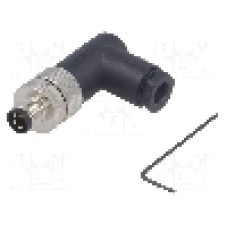 Conector M8, 4 pini, clasa etanseitate IP67, TE Connectivity - T4013008041-000