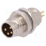 Conector M8, 4 pini, clasa etanseitate IP67, TE Connectivity - T4032014041-000