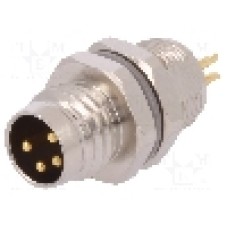 Conector M8, 4 pini, clasa etanseitate IP67, TE Connectivity - T4032014041-000
