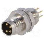 Conector M8, 4 pini, clasa etanseitate IP67, TE Connectivity - T4042014041-000