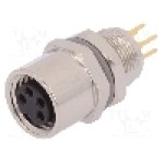 Conector M8, 4 pini, clasa etanseitate IP67, TE Connectivity - T4043014041-000