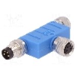 Conector M8, 4 pini, clasa etanseitate IP67, TE Connectivity - T4082102004-000