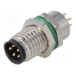 Conector M8, 5 pini, clasa etanseitate IP67, BULGIN - PXMBNI08RPM05BPC