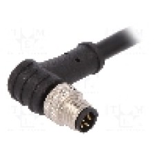 Conector M8, 5 pini, clasa etanseitate IP67, BULGIN - PXPTPU08RAM05BCL010PUR