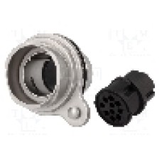 Conector circular, mama, 10 pini, BULGIN - PXM7012/10S/CR