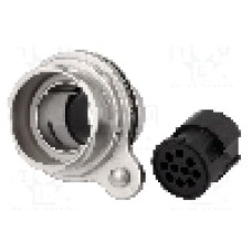 Conector circular, tata, 10 pini, BULGIN - PXM7012/10P/CR