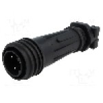 Conector circular, tata, 3 pini, BULGIN - PXA921/03/P