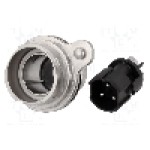 Conector circular, tata, 3 pini, BULGIN - PXM7012/03P/ST Conector circular, tata, 3 pini, BULGIN - PXM7012/03P/ST