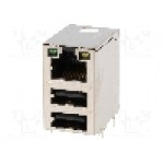 Conector RJ45 + USB A, {{Montare mecanica}}, BEL FUSE - 